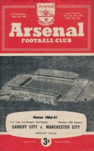 Cardiff City v Manchester City FA Cup 3rd Round 2nd Replay 1960/61
