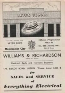 Luton Town v Manchester City FA Cup 4th Round abandoned 1960/61