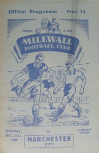 Millwall v Manchester City Friendly 1954/55