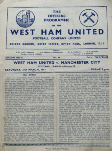 West Ham United v Manchester City 1950/51