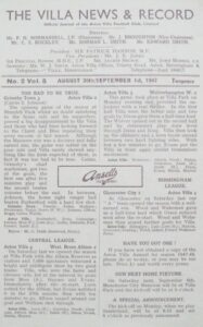 Aston Villa v Manchester City 1947/48