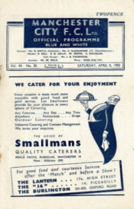 Manchester City v Burnley 1949/50