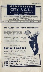 Manchester City v Derby County FA Cup 3rd Round 1949/50