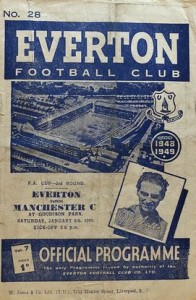 Everton v Manchester City FA Cup 3rd Round 1948/49