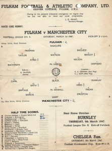 Fulham v Manchester City 1946/47