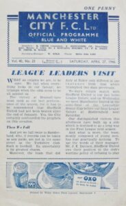 Manchester City v Sheffield United 1945/46