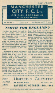 Manchester City v Crewe Alexandra 1944/45