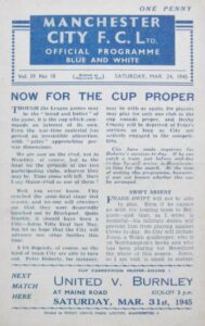 Manchester City v Crewe War Cup 1944/45