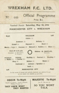 Wrexham v Manchester City 1940/41