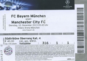 Bayern Munich v Manchester City UEFA Champions League Group D Match 6 2013/14
