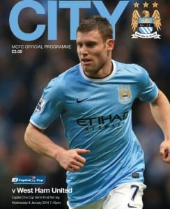 Manchester City v West Ham United Capital One Cup Semi-Final 1st Leg 2013/14