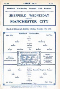 Sheffield Wednesday v Manchester City 1931/32