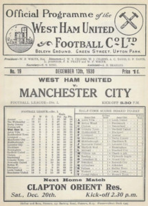 West Ham United v Manchester City 1930/31