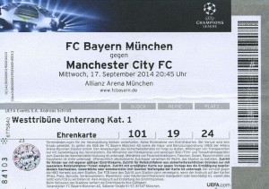 Bayern Munich v Manchester City UEFA Champions League Group E Match 1, 2014/15