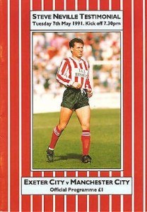 Exeter v Manchester City Steve Neville's Testimonial 1990/91