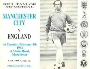 Manchester City v England Bill Taylor Memorial Match 1981/82