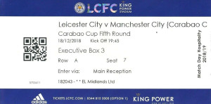Leicester City v Manchester City Carabao Cup Quarter Final 2017/18
