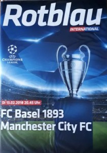 F C Basel v Manchester City UEFA Champions League Round of 16 1st Leg 2017/18