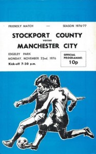 Stockport County v Manchester City friendly 1976/77