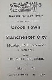 Crook Town v Manchester City Friendly 1968/69