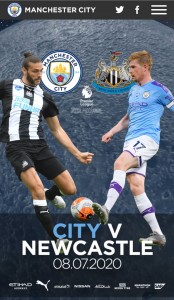 Manchester City v Newcastle United 2019/20