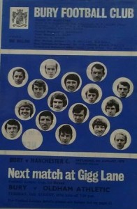 Bury v Manchester City Friendly 1970/71