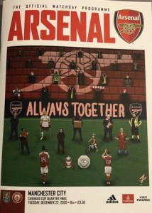 Arsenal v Manchester City Carabao Cup Quarter Final 2020/21