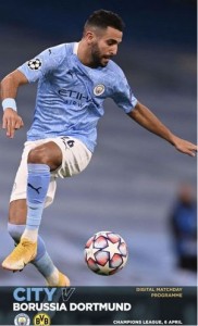 Manchester City v Borussia Dortmund UEFA Champions League Quarter Final 1st Leg 2020/21
