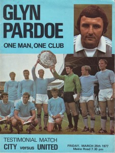 Manchester City v Manchester United Glyn Pardoe Testimonial 1976/77