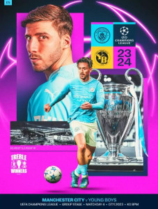 Manchester City v Young Boys UEFA Champions League Group G Match 4 2023/24