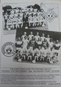 Oldham Athletic v Manchester City Gary Hoolickan's Testimonial 1986/87
