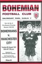 Bohemians v Manchester City Friendly 1991/92