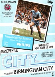 Manchester City v Birmingham City 1984/85