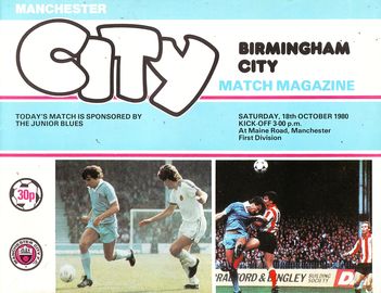 Manchester City v Birmingham City 1980/81