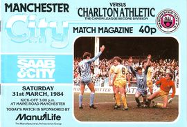Manchester City v Charlton Athletic 1983/84