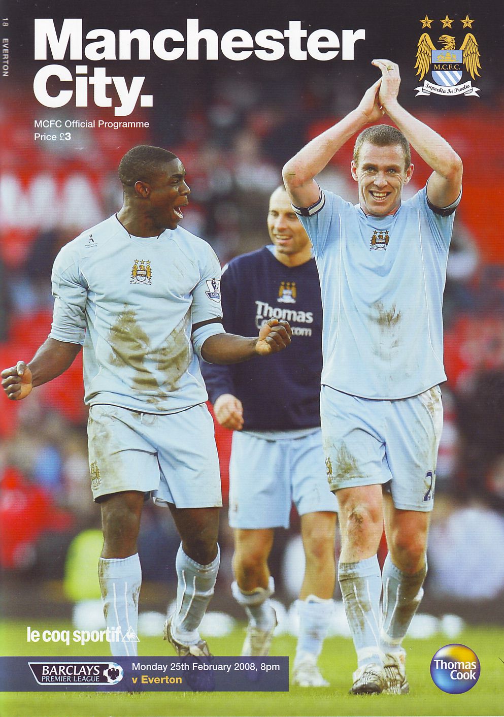 Manchester City v Everton 2007 to 08