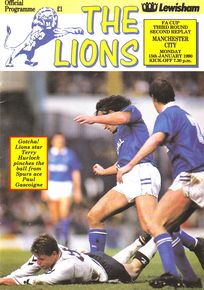 Millwall v Manchester City FA Cup 3rd Round 2nd Replay 1989/90