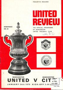 Manchester United v Manchester City FA Cup 4th Round 1969/70