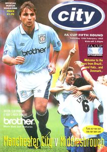 Manchester City v Middlesbrough FA Cup 5th Round 1996/97