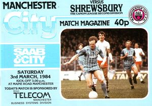 Manchester City v Shrewsbury Town 1983/84