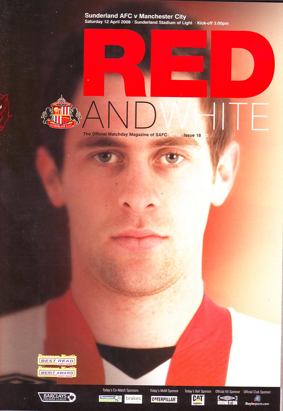Sunderland v Manchester City 2007 to 08