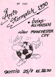 Stockholm Select v Manchester City Friendly 1990/91