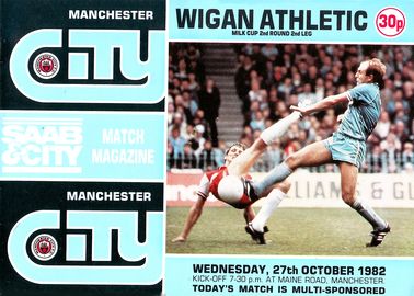 Manchester City v Wigan Athletic Milk Cup 2nd Round 2nd Leg 1982/83