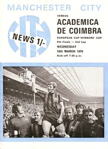Manchester City v Academica De Coimbra European Cup Winners Cup 3rd Round 2nd Leg 1969/70
