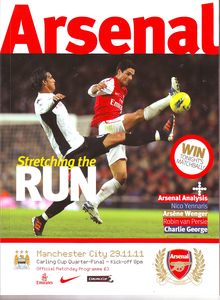 Arsenal v Manchester City Carling Cup Quarter Final 2011/12