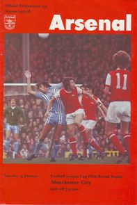 Arsenal v Manchester City League Cup 5th Round Replay 1977/78