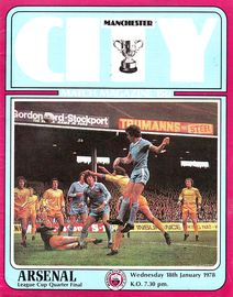 Manchester City v Arsenal League Cup 5th Round 1977/78
