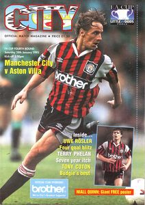 Manchester City v Aston Villa FA Cup 4th Round 1994/95