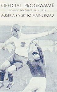 Manchester City v Austria FC Friendly 1933/34