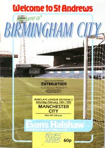 Birmingham City v Manchester City 1988/89